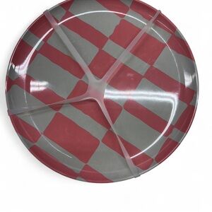Set of Red and Gray Divided Outdoor Plates From Home Goods NWT